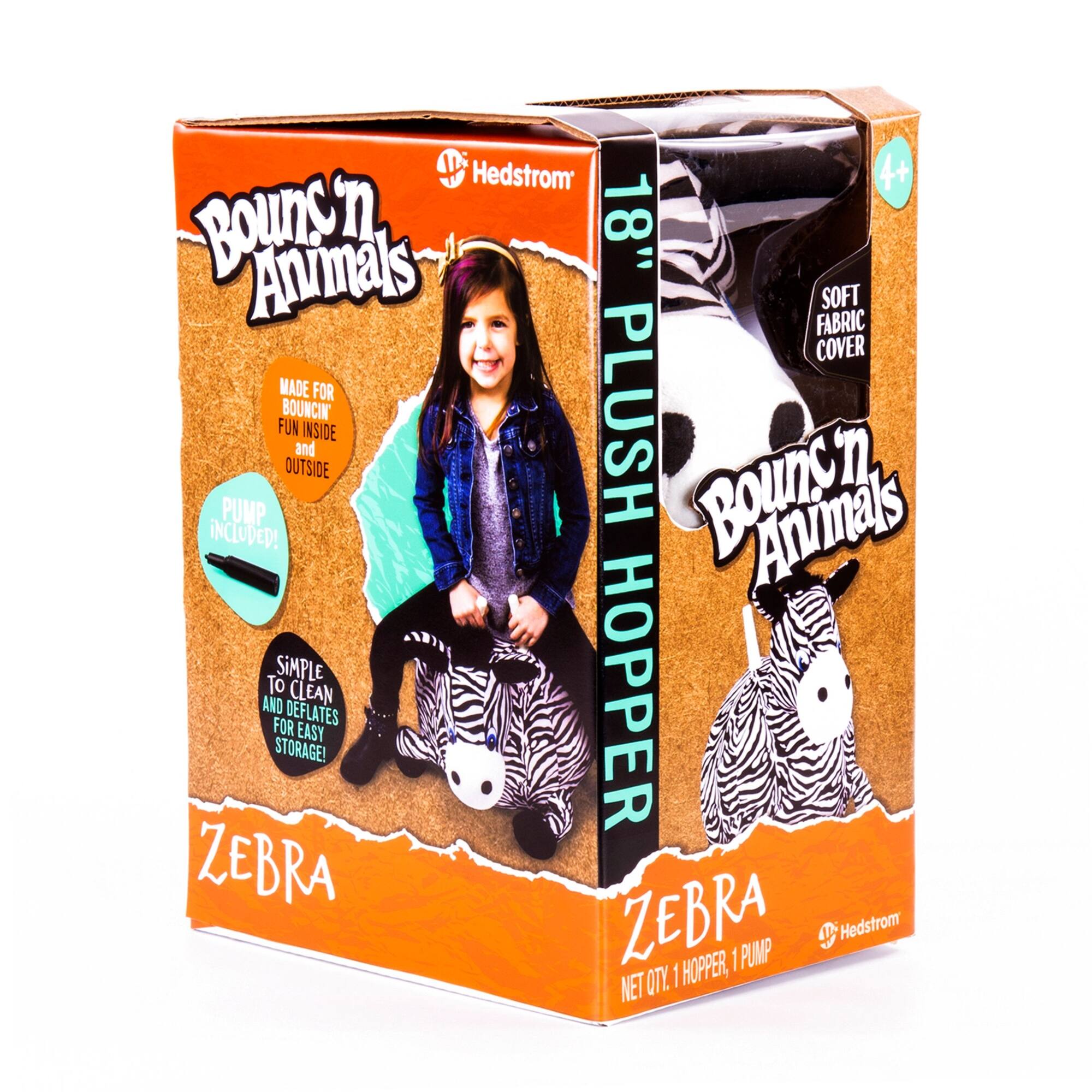 Hedstrom 18" Zebra Plush Hopper Ball With Pump
